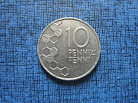 Монета 10 пенни 1990 Финляндия