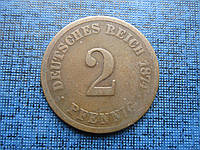 Монета 2 пфеннига Германия 1874 А