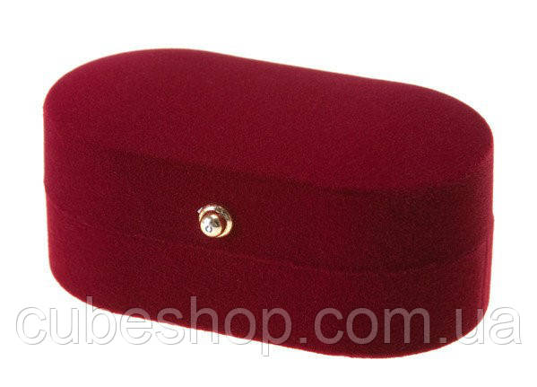 Футляр для затискача/двох кілець "Овал" бордо, фото 1