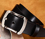 Ремінь чоловічий шкіряний LFMB модель 1 (коричневий), фото 9