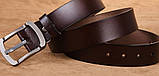 Ремінь чоловічий шкіряний LFMB модель 1 (коричневий), фото 6