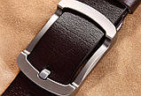Ремінь чоловічий шкіряний LFMB модель 1 (коричневий), фото 2