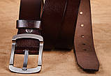 Ремінь чоловічий шкіряний LFMB модель 1 (коричневий), фото 3