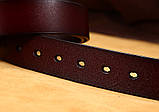 Ремінь чоловічий шкіряний LFMB модель 3 (коричневий), фото 5