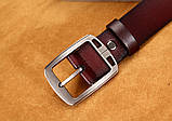 Ремінь чоловічий шкіряний LFMB модель 3 (коричневий), фото 3