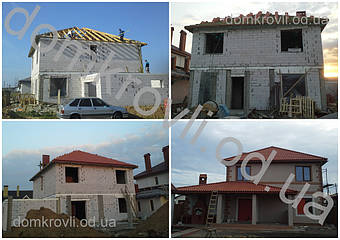 Монтаж керамической черепицы Tejas Borja  TB12 Red. 