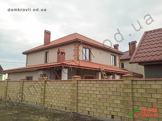 Монтаж керамической черепицы Tejas Borja  TB12 Red. 