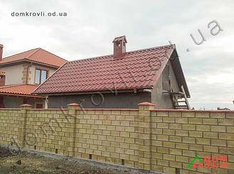 Монтаж керамической черепицы Tejas Borja  TB12 Red. 