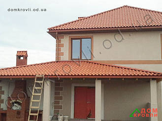 Монтаж керамической черепицы Tejas Borja  TB12 Red. 