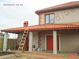 Монтаж керамической черепицы Tejas Borja  TB12 Red. 