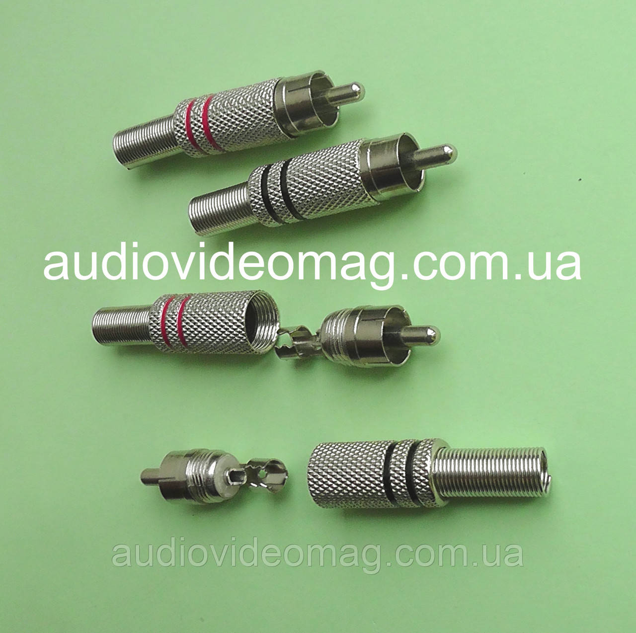 Штекер RCA (тюльпан), металевий корпус