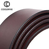 Ремінь чоловічий шкіряний COOLERFIRE модель 3 (коричневий), фото 6