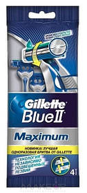 Чоловічий одноразовий верстат Gillette Blue II Maximum В упаковці 4 шт.