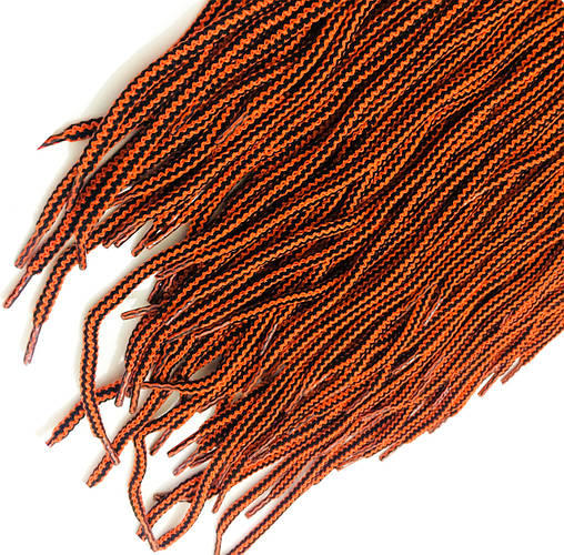 Шнурки для обуви (100см) круглые, цвет оранжевый+черный (упаковка 72 ...