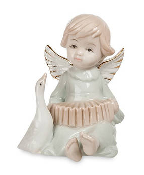 Порцелянова фігурка Ангелочок з гусем (Pavone) JP-14/3