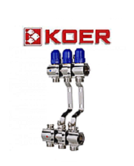 Колекторний блок із термостатичними клапанами Koer KR.1100-03 1"x3 WAYS
