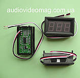 Вольтметр DC 0-100V для постійного струму, колір цифр - червоний, фото 2