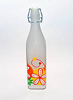 Бутылка с бугельной пробкой 1л молочного цвета