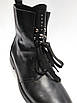Стильні чорні шкіряні черевички Berloni зі шнурками та блискавкою., фото 4