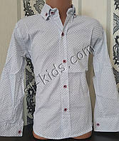 Стильная стрейчевая рубашка для мальчика 116-152 см (розн) (БГ01) (пр. Турция)