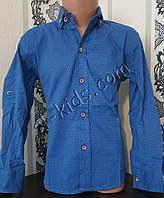 Стильная стрейчевая рубашка для мальчика 116-152 см (розн) (П02) (пр. Турция)
