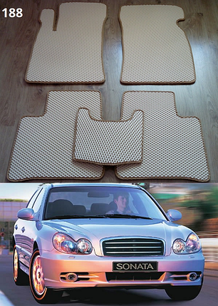 Килимки ЄВА в салон Hyundai Sonata '01-05 EF, фото 2