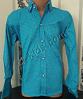 Стильная стрейчевая рубашка для мальчика 116-152 см (розн) (Б03) (пр. Турция)