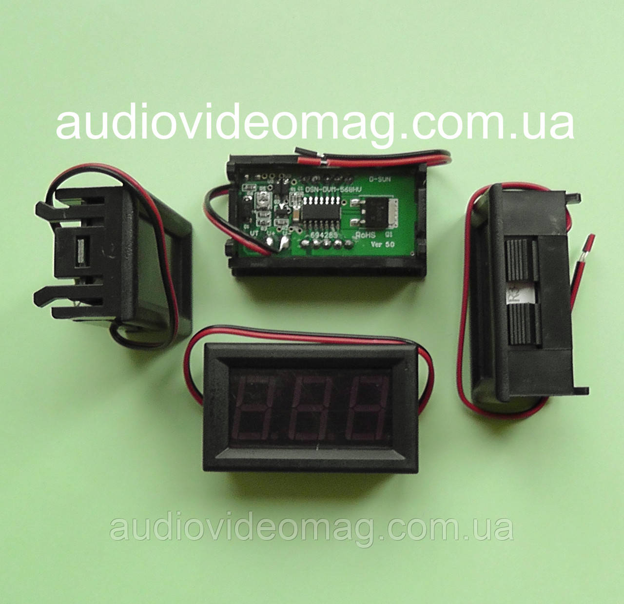 Вольтметр DC 5-120V для постійного струму, колір цифр - червоний, фото 1