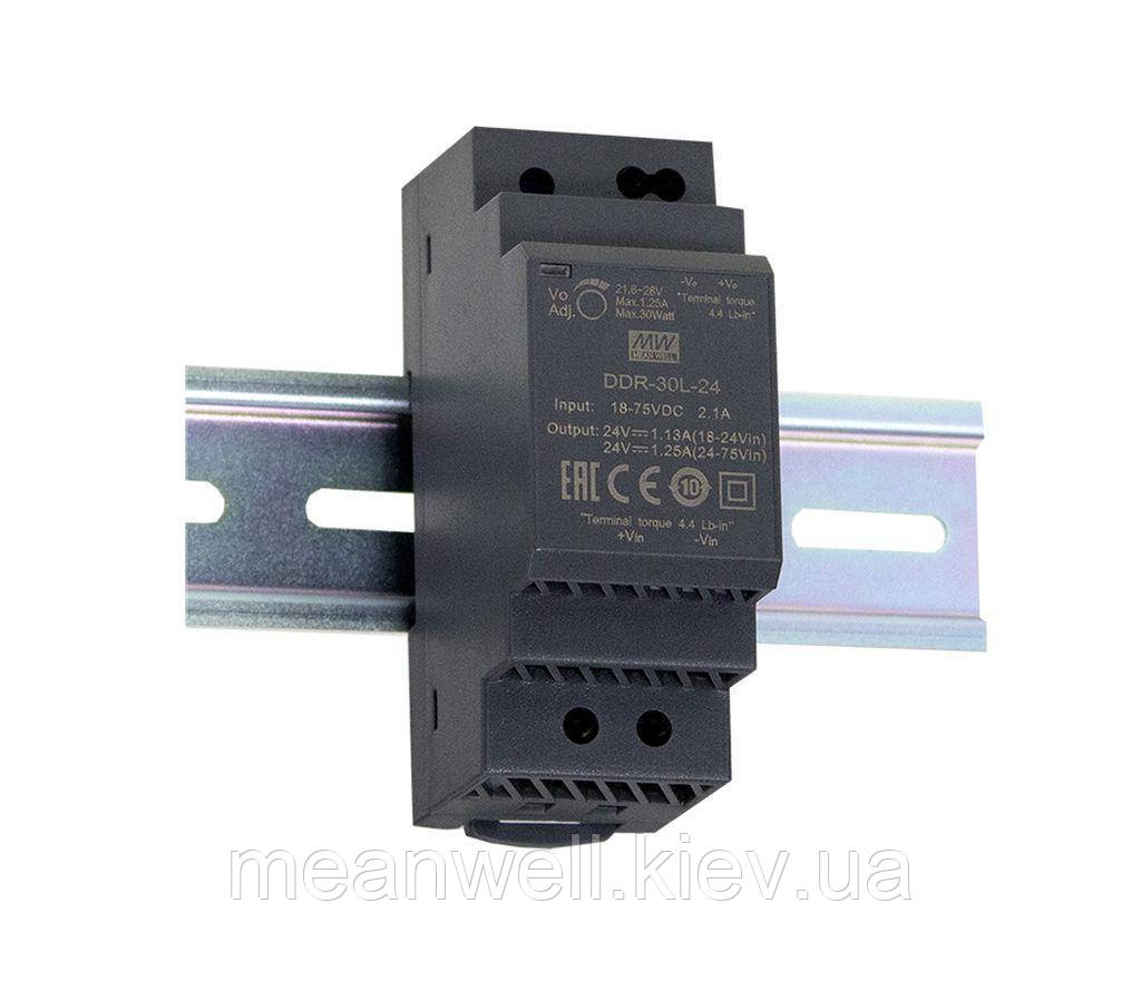 DDR-30L-12 Блок живлення Mean Well DC DC перетворювач на Din-рейку вхід 18 ~ 75VDC, вихід 12 в, 2,5A