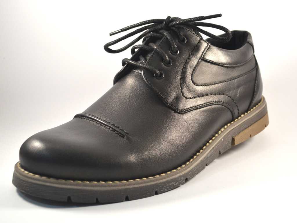 Напівчеревики чоловічі шкіряні Rosso Avangard Winterprince Leather Street чорні взуття повсякденне демісезонне