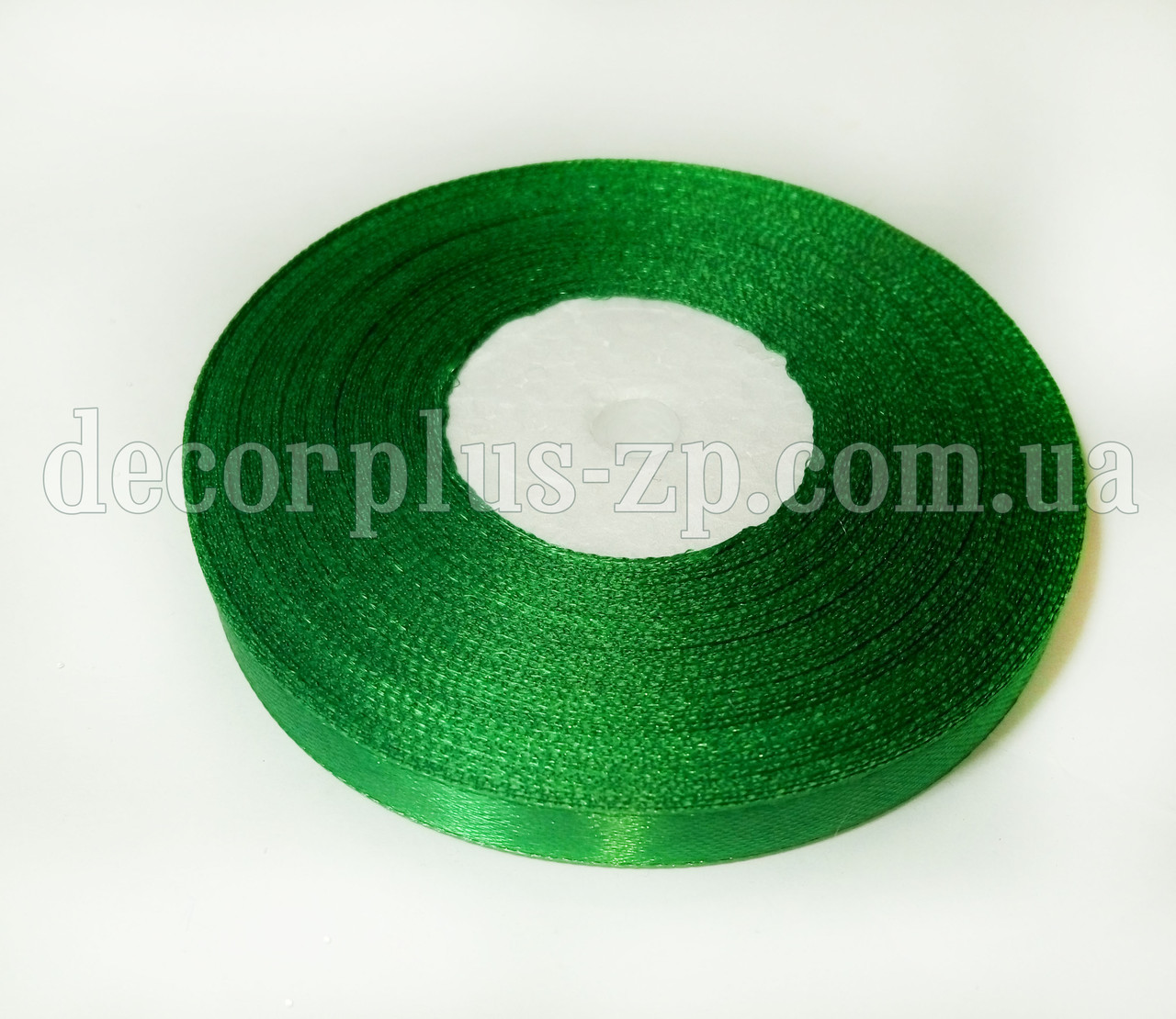 Стрічка атласна 0,9 см зелена, фото 1