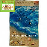 Одинарний килимок з 3D печаткою "Дельфіни" в ванну 90х60 див., фото 4