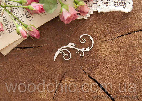 Чипборд Завиток із листочком, фото 1