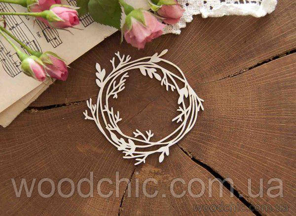 Чипборд Вінок із гілками та листовою, фото 1