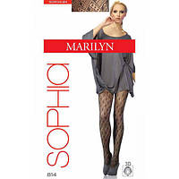 Колготы-хлопок MARILYN SOPHIA 814 80ден, с узором 3D , Польша 1/2 черный