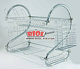 Сушарка (сушарка) для посуду двоярусна хромована "Salerno" Stenson MH-0318, фото 3