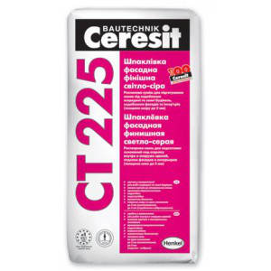 Ceresit CT-225, шпаклівка цементна фінішна фасадна, 25 кг, фото 1