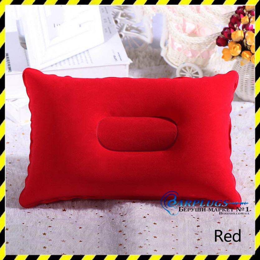Дорожня надувна подушка прямокутної форми Silenta, red, фото 1