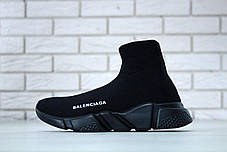 Кросівки чоловічі Balenciaga Knit High-Top Sneakers Black/Black баленсіага чоловічі. ТОП Репліка ААА класу., фото 2