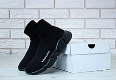 Кросівки чоловічі Balenciaga Knit High-Top Sneakers Black/Black баленсіага чоловічі. ТОП Репліка ААА класу., фото 3