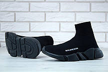 Кросівки чоловічі Balenciaga Knit High-Top Sneakers Black/Black баленсіага чоловічі. ТОП Репліка ААА класу., фото 3
