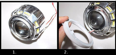80 мм led-кільця в фару (ангельські очі). КРАСНІ 2 шт., фото 2