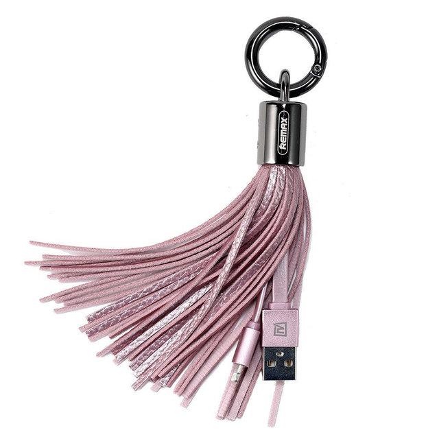 USB кабель Remax Tassel Ring RC-053i Lightning, 0.15 m pink