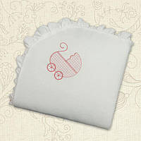 Ковдра "Колиска" з вишивкою Молочний/рожевий Велюр,кулір,синтепон арт.27077243 90*90см.(р)