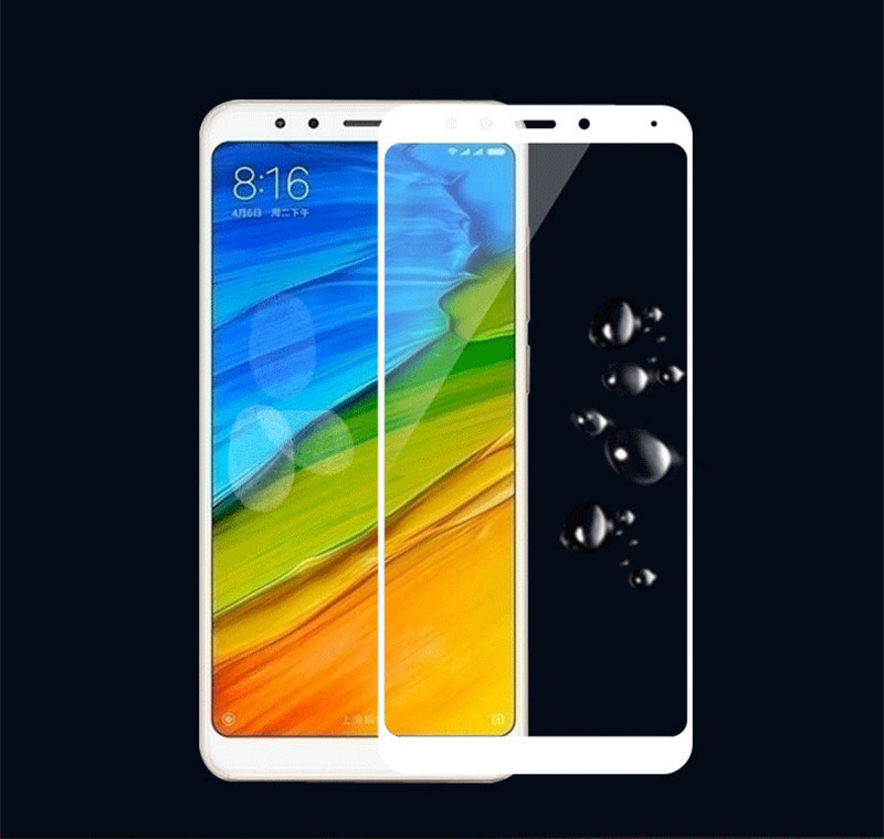Захисне скло на xiaomi redmi 5 біле повне покриття