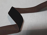 Стрічка оксамитова Лента бархатная (бархатка) 2,5см, коричнева темна