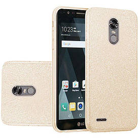 Чохол накладка для LG Stylus 3 M400DY силіконовий 3-в-1, Fashion Case GLITTER, Золотистий