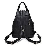 Рюкзак жіночий сумка міської трикутної форми (чорний), фото 3