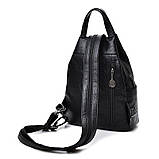 Рюкзак жіночий сумка міської трикутної форми (чорний), фото 4