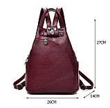 Рюкзак жіночий сумка міської трикутної форми (чорний), фото 6